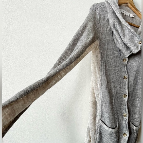 Inhabit Alpaca Linen Cardigan  Sweater Cowel Neck Oatmeal/Beige Small - Picture 9 of 15